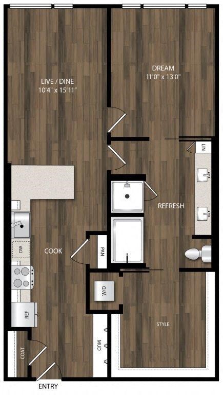 Portland Astoria Apartments in Portland, Oregon A21 Floor Plan